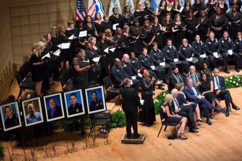 President Barack Obama, first lady Michelle Obama, vice president Joe Biden and second lady Jill Biden are among the many guests at the memorial service organized for the fallen officers of the Dallas Police Department in July of 2016. The victims were officers Patrick Zamarripa, Brent Thompson, Michael Krol, Lorne Ahrens and Michael Smith. 