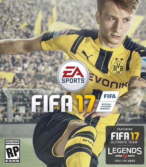 The FIFA 17 video game cover for XBOX. It features Marco Reus, renowned attacking midfielder for the German national team and the German sports club Borussia Dortmund.