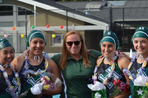 Varsity girls water polo defeats Milpitas on senior night