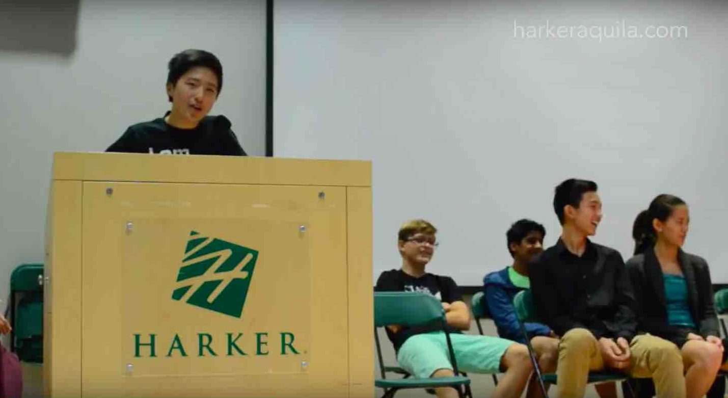 Jack Jia makes his speech for the position of Vice President during freshman student council elections. The results of the elections were announced today.