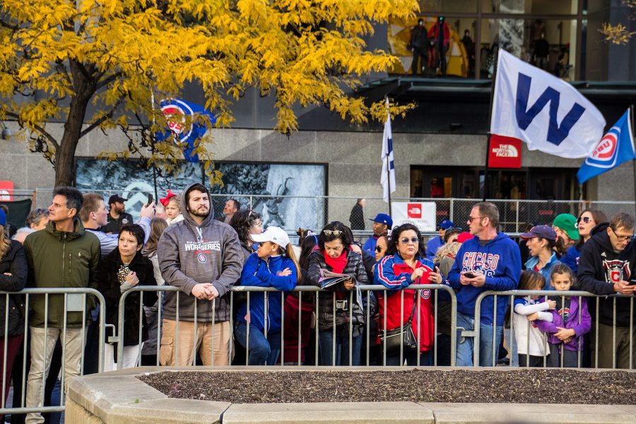 Cubs fans participate in a victory parade. The Cubs won their first World Series in 108 years this year.