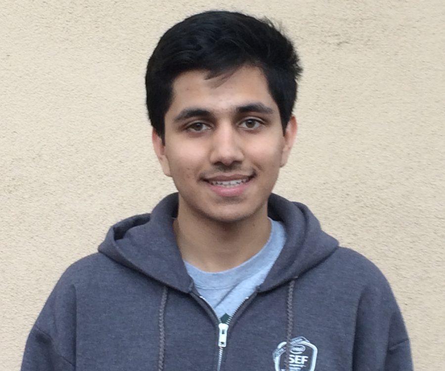 Manan Shah (12) poses for a picture. Manan was named a national finalist for the Siemens Competition. 