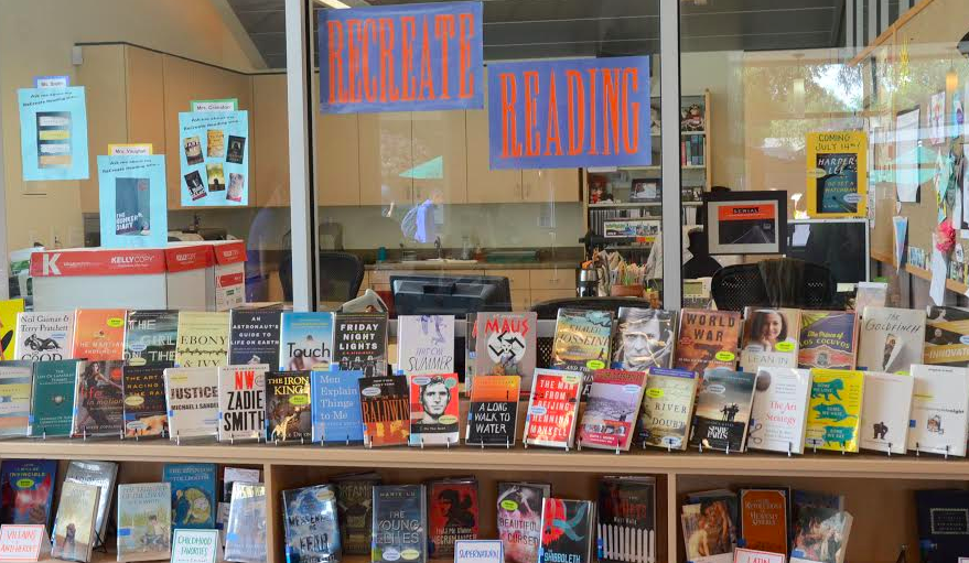 Every March, the ReCreate Reading books for the next school year are featured in a special section in the library. This years ReCreate Reading lineup features 69 novels to choose from.