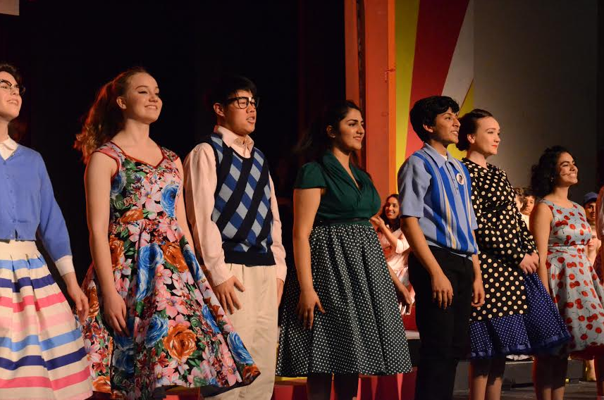 Last years musical cast lines up onstage after their performance. This years musical is an adaptation of the Disney movie High School Musical.