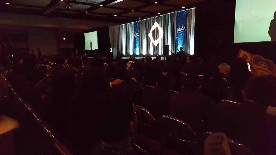 Students sit in anticipation for the awards ceremony at DECA SCDC to begin. The event took place from Thursday, March 2 to Sunday, March 5 in the Santa Clara Marriott.