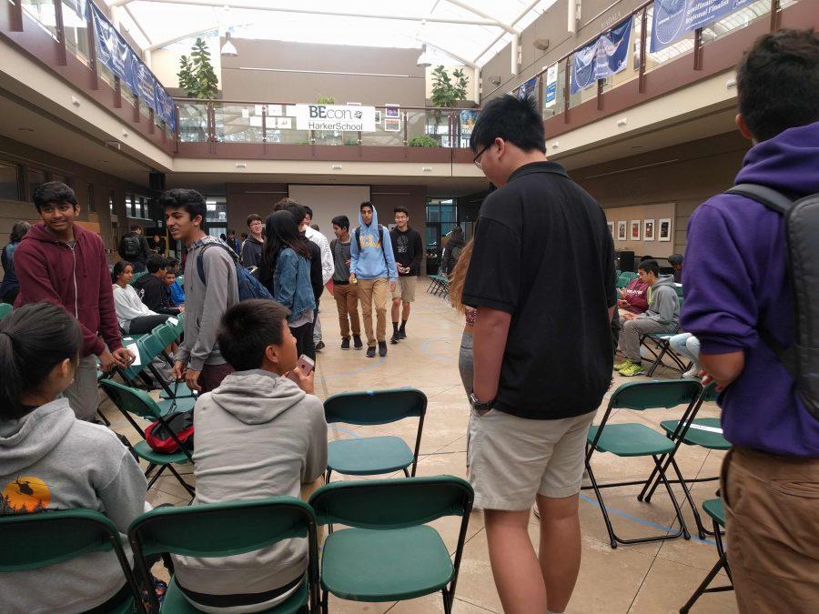 Freshmen gather in Nichols Atrium for the LIFE assembly on Friday. Speaker Diane Main addressed the topic of digital citizenship during the meeting. 