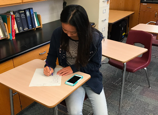 Alyssa Huang (9) signs in to vote for this year's JCL elections. In an email announcement, JCL advisor Scott Paterson named Andy Semenza (11) president, Edgar Lin (11) vice president, Jeffrey Fung (9) secretary, Timmy Chang (10) historian and Nikhil Dharmaraj (10) webmaster.