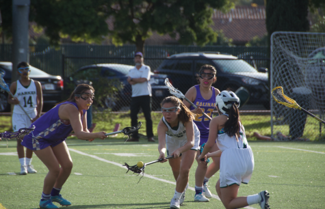 Varsity girls lacrosse beats Salinas High School 9-5