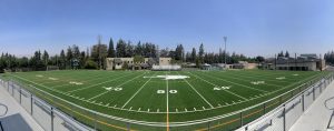 Davis Field took six weeks to replace, finishing a week before the football team’s first game. The new field has a more eco-friendly, natural infill consisting of cork, sand, and coconut husk. 
