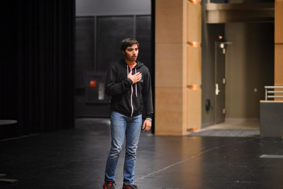 Theater candidate Nicky Kriplani (10) performs a monologue from Eugene O’Neill’s play “Long Day’s Journey into Night” for his jury performance. Sophomore Certificate candidates are required to perform a two minute piece for a panel of Conservatory teachers.