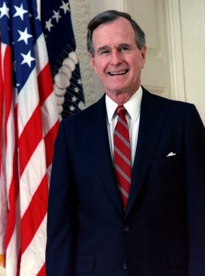 Official portrait of former President George H. W. Bush in 1989.