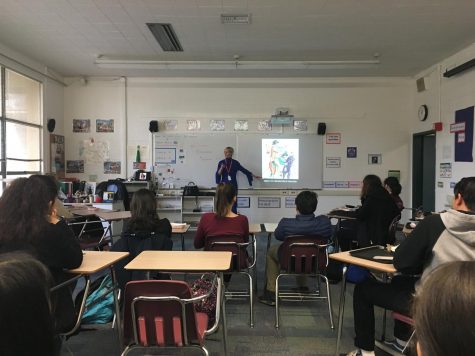Celine Glon lectures about the French Revolution on Monday. Glon's lecture was organized by the Departments of History and Modern and Classical Languages.