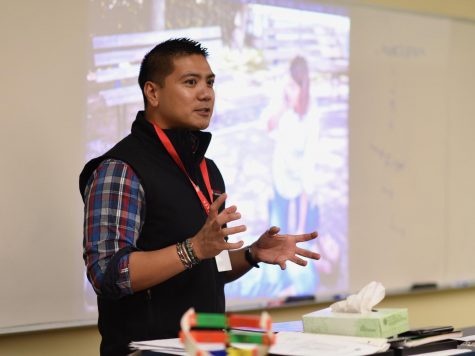 Stanford Medical School assistant professor Dr. Alai Alvarez speaks at a Medical Club speaker event on Feb. 28. For their club week, the Med Club invited Dr. Alvarez as well as Dr. My Phuong Mitarai to speak to students about medicine.