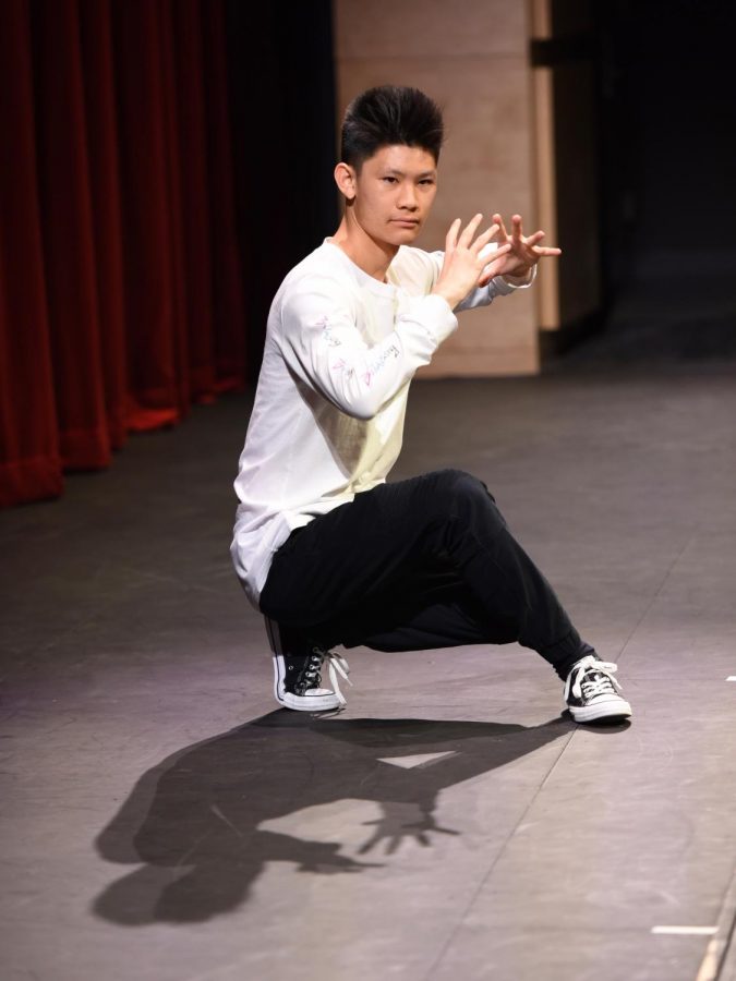 Alexander Young (12) strikes a pose during his dance at Hoscars. Alexander danced to a mashup of hip-hop songs.