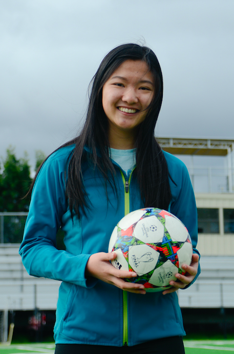  “I think [soccer] allowed me to connect with a lot more people and kind of to build confidence in myself. My soccer team is made up of a lot of people with very different experiences; it’s definitely not like Harker in that sense, and because of that, I have a wealth of experiences to learn from,” Sara Min (12) said. 