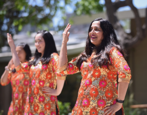 Computer science teacher Anu Datar and her advisory performs a Bollywood dance. This Quadchella showcased mainly dance, vocal music and instrumental music.