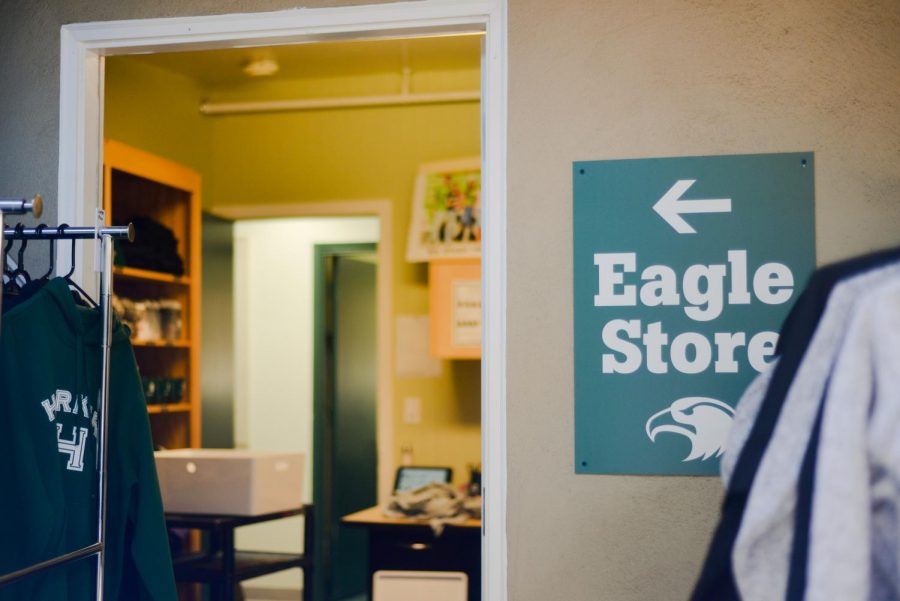 The Saratoga campus Eagle Store. The store opened yesterday and contains a selection of Harker merchandise for purchase.