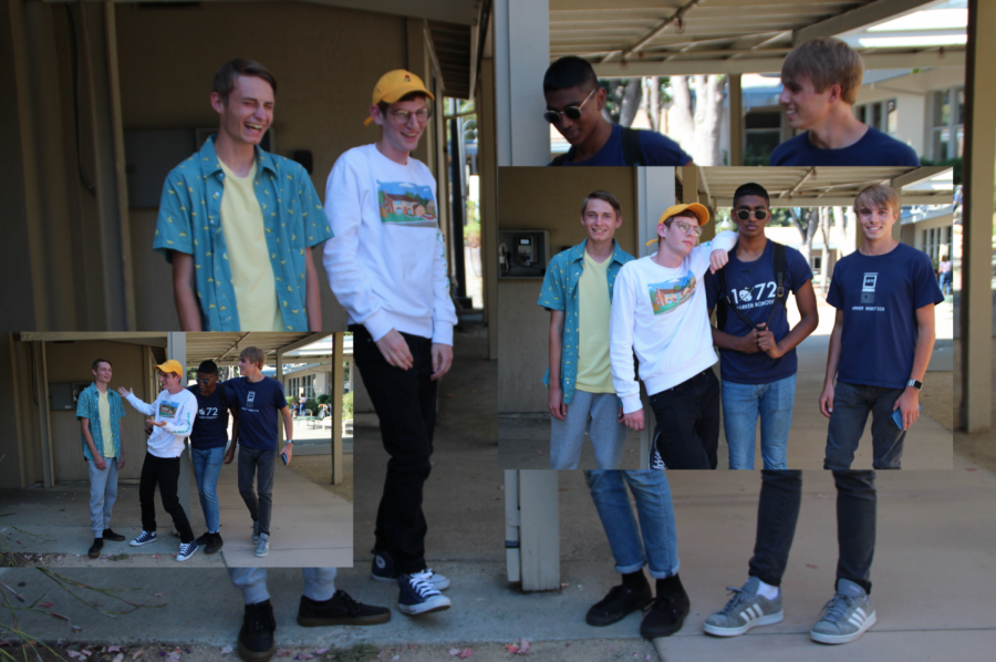 Senior Nash Melisso poses with friends. "I like to express myself through my clothing because it gives me a medium to present myself to people as I meet them and say this is who I am, this is what I enjoy," said Nash.