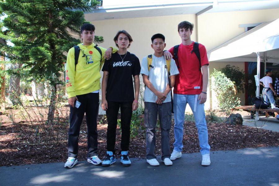 Seniors Giovanni Rofa, Ryan Brown, Vance Vu and Jack Connors use shoes as a way to express their personalities. "My style, I try to establish a look for myself that no one else has and is unique to me,” Vance said. 