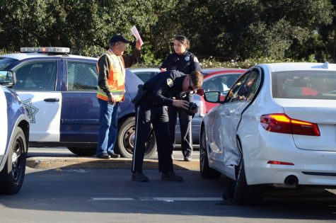 Two-car collision causes traffic outside of campus, no injuries sustained