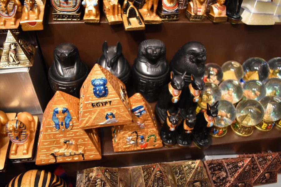 Handmade merchandise from Egypt adorn the shelves of a booth at the Holiday Market. “You have a lot of local artists who will come and display their artwork, their crafts, and it’s a very good place to see all that in one place,” Maryland resident Maile Kahara said.