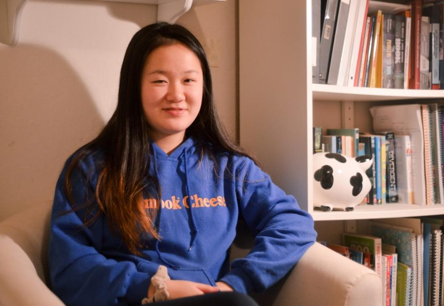 Senior Cynthia Chen, who has been named one of 40 Regeneron finalists in the nation. Cynthia was the only Harker student to receive this honor this year.