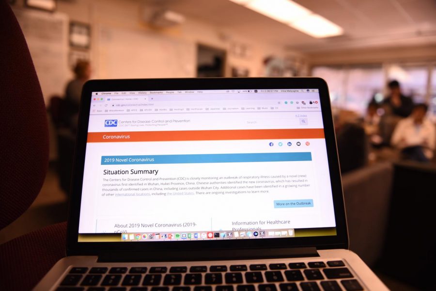 The Centers for Disease Controls situation summary for 2019-nCoV is displayed on a student’s laptop in the journalism room. Nearly 10,000 people from across the world have contracted the virus, and 213 people in China have died, as of midnight Jan. 30 Chinese Standard Time. 