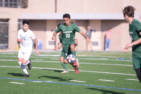 Darshan Chahal (12) controls the ball during the Eagles quarterfinal win against the Evergreen Valley Cougars last Saturday. The Eagles defeated the Cougars 1-0, fighting hard to get on the scoreboard and stay ahead after a scoreless first half.
