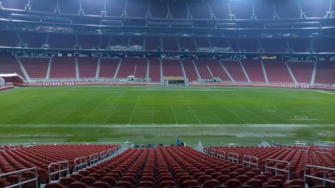 An empty 49ers stadium on Feb. 1. At this time,  the team was in Miami, finishing their last practice before the Super Bowl LIV game against the Kansas City Chiefs.