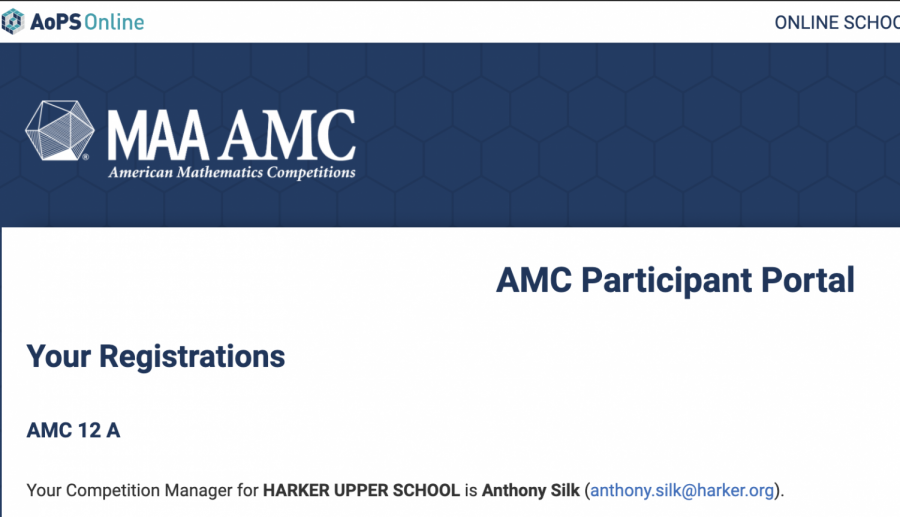 The landing page for the online portal to take the AMC tests, hosted on the Art of Problem Solving (AoPS) website. Like previous years, all of the exams were 25 multiple choice questions to be completed in 75 minutes.