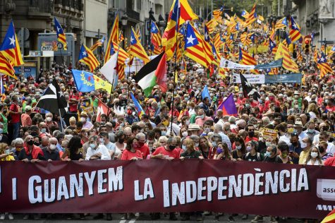 More than 400,000 Catalonian separatists rally on Sept. 11, the National Day of Catalonia. 