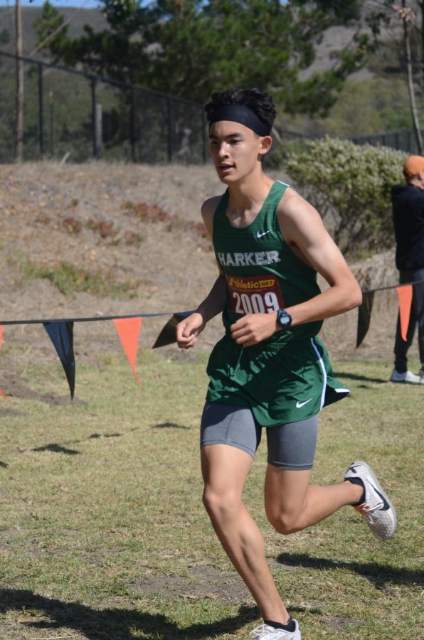 Rigo Gonzales (11) sprints during the Artichoke Invitational cross country meet on Oct. 2.
