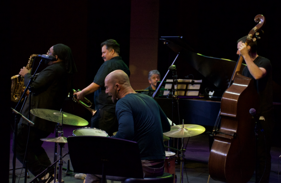 Led by jazz drummer Jared Schonig, the quintet rehearses their songs in an open master class on Friday. 