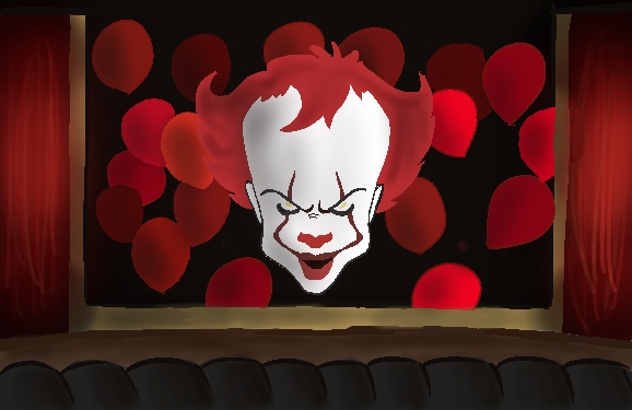 An illustration of the clown from the popular horror movie It. The film, adapted from Stephen King’s novel and directed by Andy Muschietti, follows a group of children on their endeavor to hunt down a murderous child-killing predator.