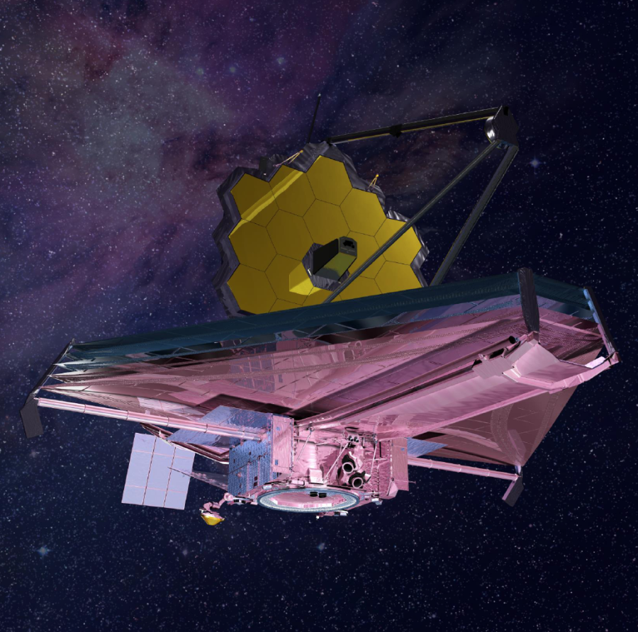 Artist concept of the James Webb Space Telescope in space. After reaching L2, the JWST will study the formation and evolution of the universes earliest galaxies.