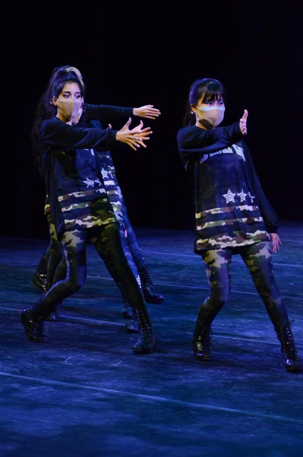Shreeya Merchia (10) and Alice Feng (12) perform a 2012 dance production song, Run The World by Beyonce. The show, which had 13 total routines, was also livestreamed to virtual audiences due to the theaters limited seating. 