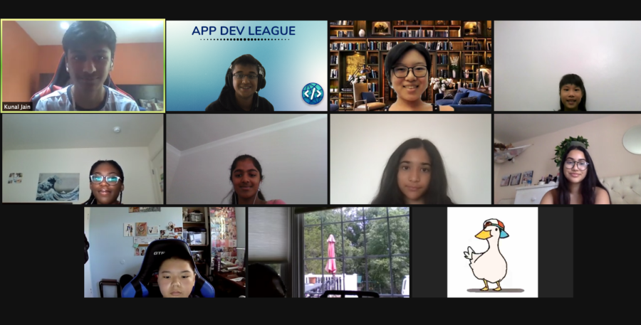 App Development League (ADL) members meet for a computer science lesson on Zoom last summer. Krish Maniar (11) founded the ADL to provide computer science education to underprivileged students through events, programs and mentorship.