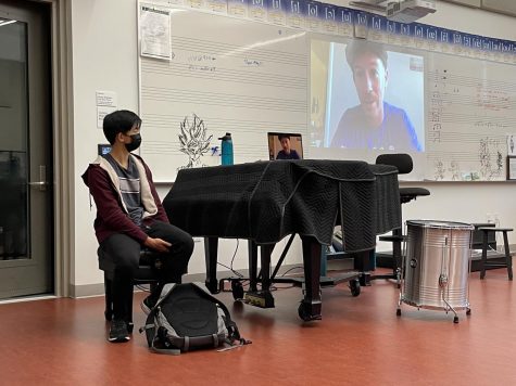 Guitarist Brian Moran discusses careers in music with members of Music Creation Club through a Zoom meeting on April 1. Figuring out what it is that gives you joy is really important,” Moran said.