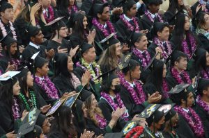 Members of the Class of 2022 clap during their graduation ceremony. The ceremony took place at the Mountain Winery in Saratoga on May 19 at 5 p.m. 