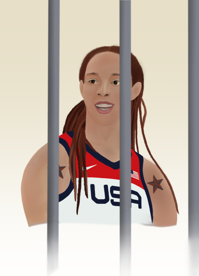 An+illustration+of+W.N.B.A.+Brittney+Griner.+The+Phoenix+Mercury+player+Brittney+Griner+was+found+guilty+for+smuggling+illegal+narcotics+into+Russia+on+Aug.+4.+