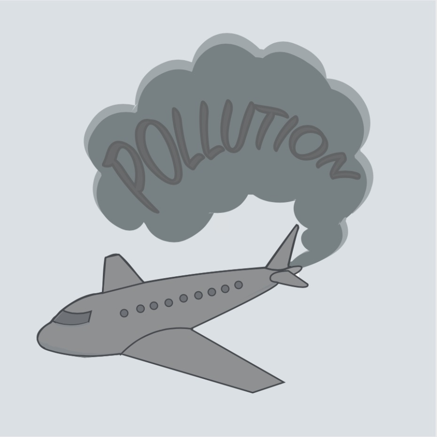 An illustration of an airplanes emissions. Almost 200 nations agreed on Oct. 7 to lower carbon emissions from airplanes by 2050. 