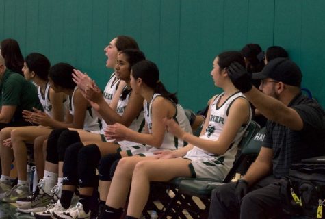 Members on the girls basketball team clap as the Eagles score. The team clinched a tight victory over Independence High School during a home game on Dec. 17, with a final score of 46-36. 