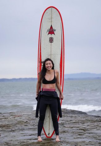 “When Im surfing, it brings me a lot of happiness and peace. I can escape the stress of my weeks, my academics, the college apps that I have to do and the tournaments I have to attend. Since Im not [surfing] at a competitive level like many of my other extracurriculars, I just go to be in the water, where I love to be, Lexi Nishimura (12) said.