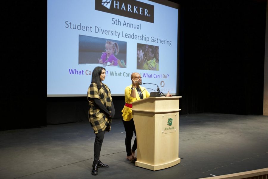 Francis+Parker+School+assistant+head+Priyanka+Rupani+and+national+Student+Diversity+Leadership+Conference+%28SDLC%29+chair+Dr.+Rodney+Glasgow+give+a+presentation+at+the+fifth+annual+Student+Diversity+Leadership+Gathering+%28SDLG%29+on+Feb.+4.+The+event+garnered+high+school+students+and+faculty+from+over+30+schools+to+discuss+issues+of+diversity%2C+equity+and+inclusion.