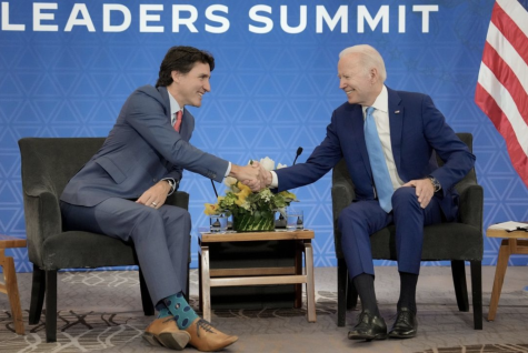 President Joe Biden and Canadian Prime Minister Justin Trudeau shake hands at the North American Leaders’ Summit. Biden and Trudeau joined Mexican President Andrés Manuel López Obrador for the summing from Jan. 9 to Jan. 10 in Mexico City. 