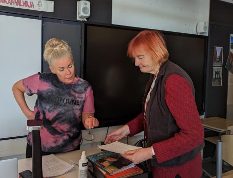 Upper school French teacher Galina Tchourilova reviews material at the Council for Creative Education (CCE) Finland conference. The conference, which lasted five days, took place over the February break.
