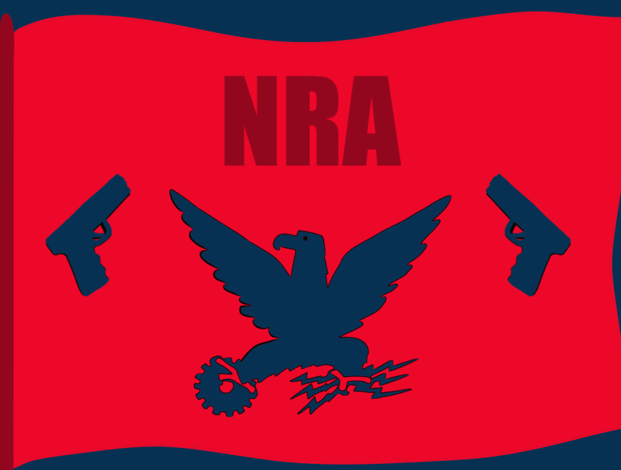 An illustration of the National Rifle Association of America logo. What questions should we be asking about the NRA and gun violence? 