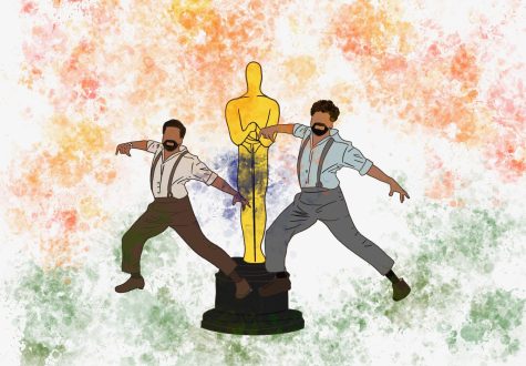 An illustration of the choreography in “Naatu Naatu, which inspired a variety of dance trends on Instagram and TikTok. This song won at this years Academy Awards for Best Original Song, making it the first Indian film song to be both nominated for and win an Oscar.