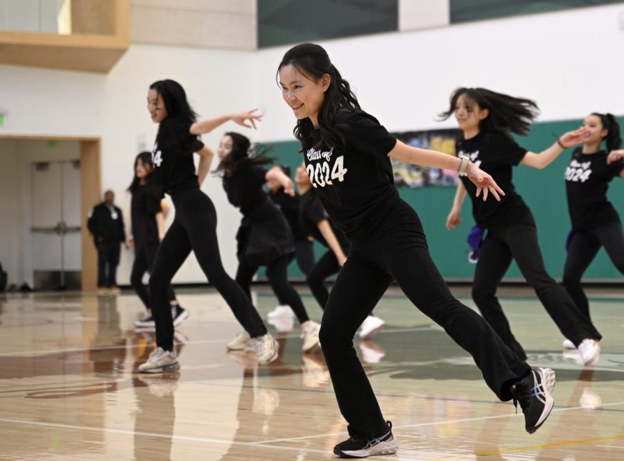 Fiona Yan (11) strikes a pose in the junior class dance. They danced to “Welcome to New York” by Taylor Swift, “In Ha Mood” by Ice Spice, “Empire State of Mind” by JayZ, Alicia Keys and Kanye West and “Friend Like Me” by Will Smith.