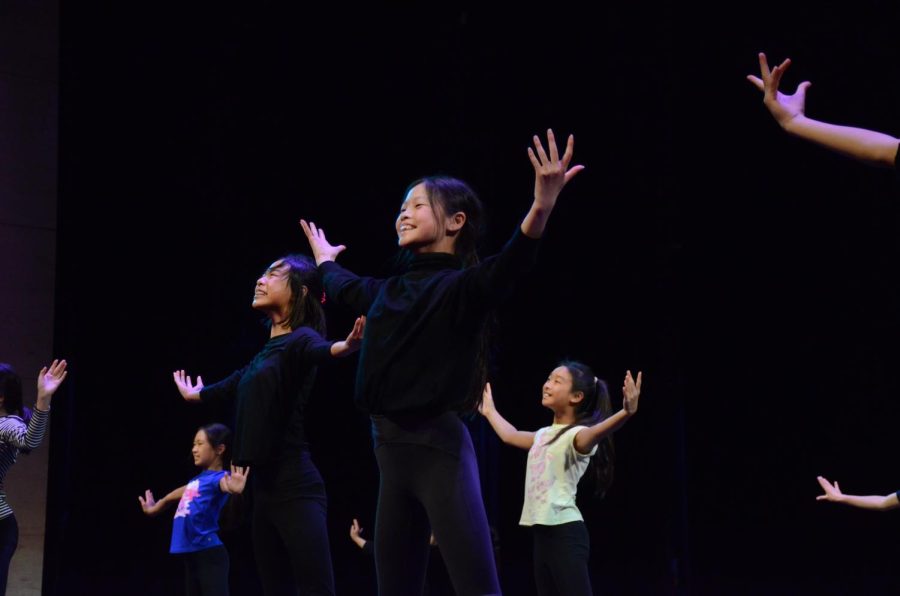 Faye Gu (6) in Just Dance Rehearsal. [Just Dance] makes me proud of the Harker K-12 dance program,” Dance Director Gail Palmer said. “If dance is where your passion is, there’s a nice through line [for the students].